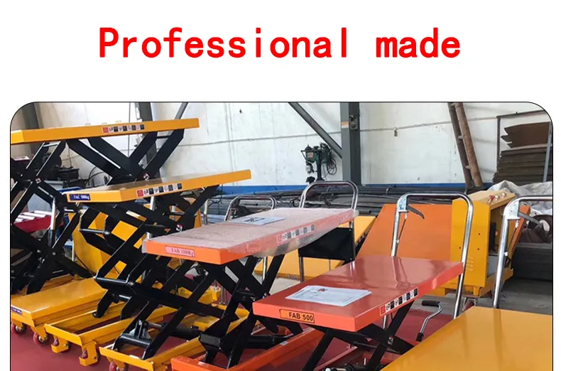 Support Customized Hydraulic Platform Truck 500Kg 1 Ton Electric Lifting Platform Truck